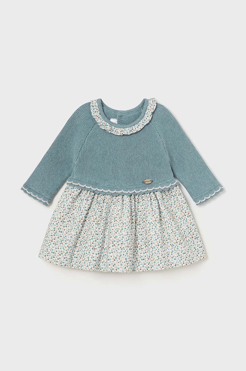 Дитяча бавовняна сукня Mayoral Newborn mini розкльошена 2886