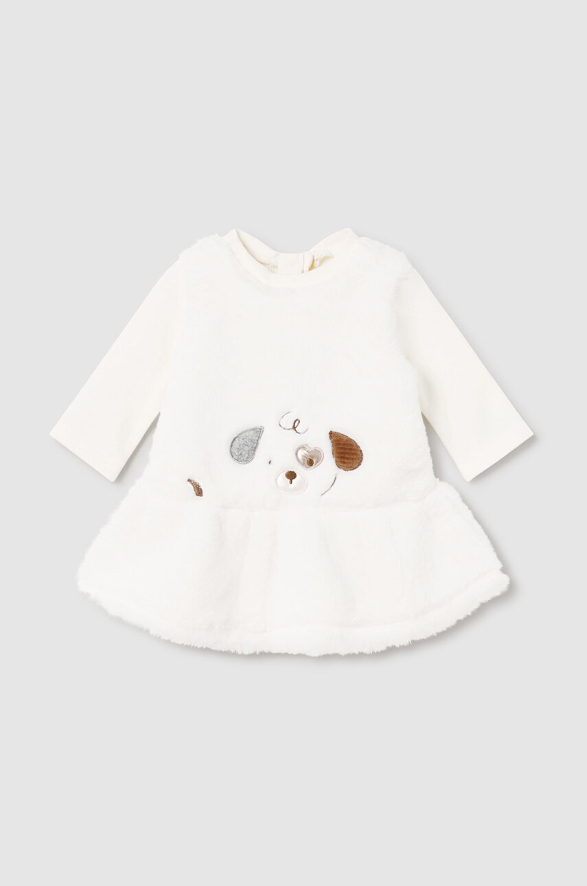Сукня для немовлят Mayoral Newborn колір бежевий mini розкльошена 2890 Сукня для немовлят Mayoral Newborn колір бежевий mini розкльошена 2890
