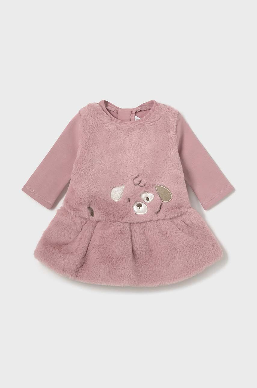 Mayoral Newborn rochie bebe culoarea roz, mini, evazată, 2890
