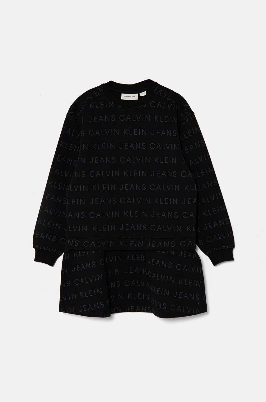 Детское платье Calvin Klein Jeans цвет чёрный mini расклешённое IG0IG02665
