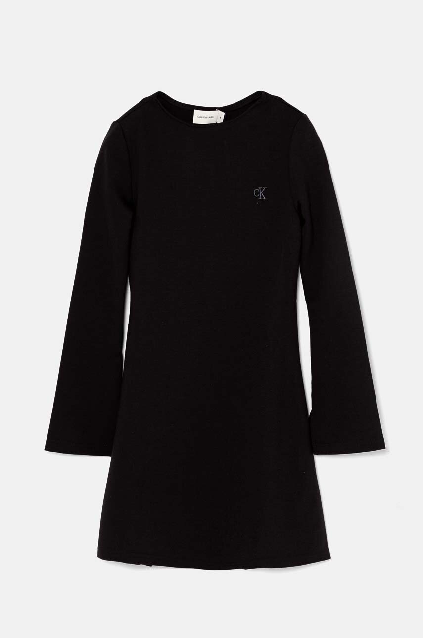 Детское платье Calvin Klein Jeans цвет чёрный mini расклешённое IG0IG02667