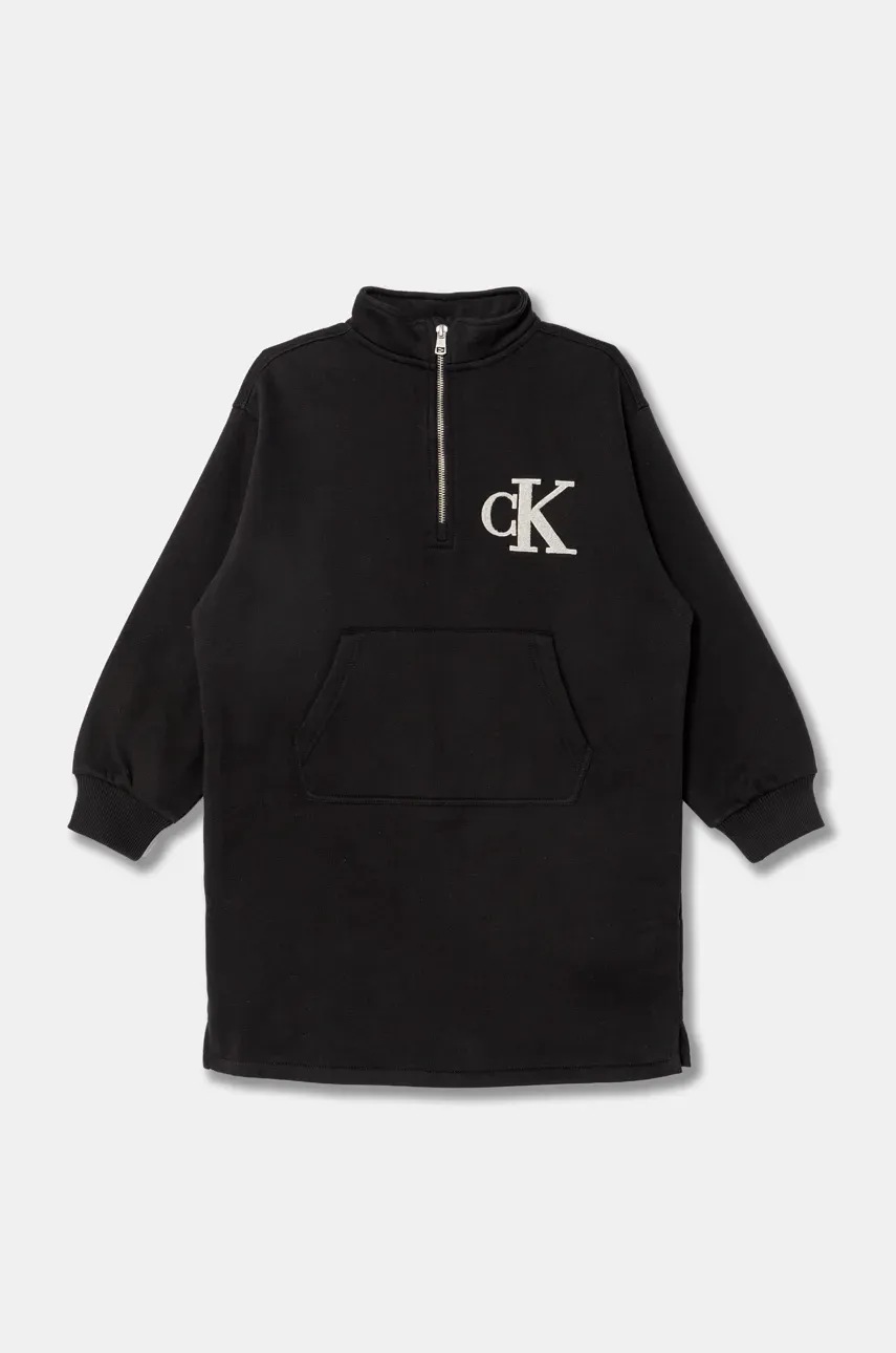 Детское платье Calvin Klein Jeans цвет чёрный mini oversize IG0IG02670 Детское платье Calvin Klein Jeans цвет чёрный mini oversize IG0IG02670