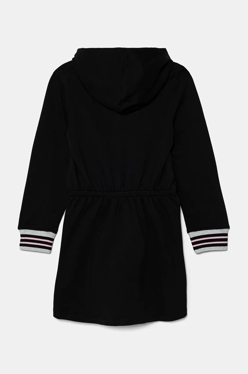 Хлопковое детское платье Pepe Jeans THAIS цвет чёрный mini расклешённое PG951675 Хлопковое детское платье Pepe Jeans THAIS цвет чёрный mini расклешённое PG951675