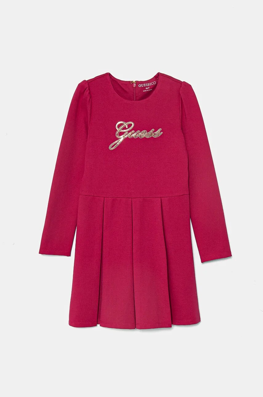 Levně Dívčí šaty Guess růžová barva, mini, K4BK00 KAUH0