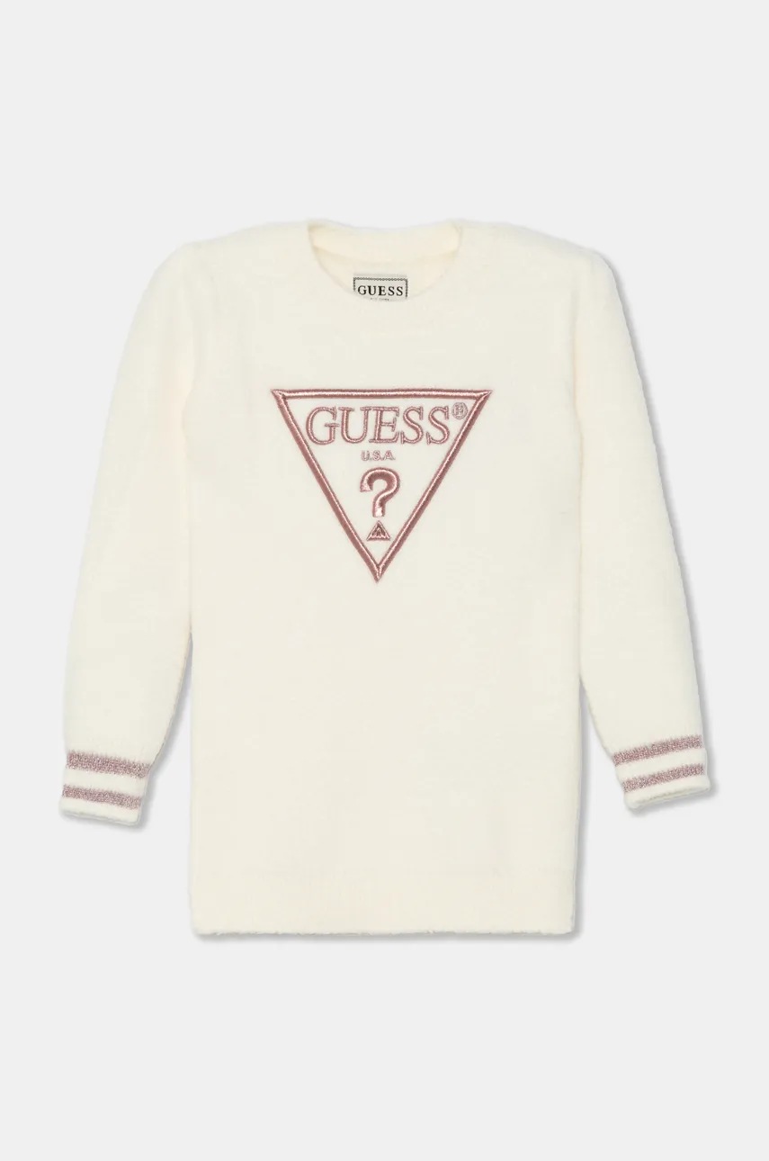 

Детска рокля Guess в бежово къса със стандартна кройка K4BK02 Z3220, Бежов