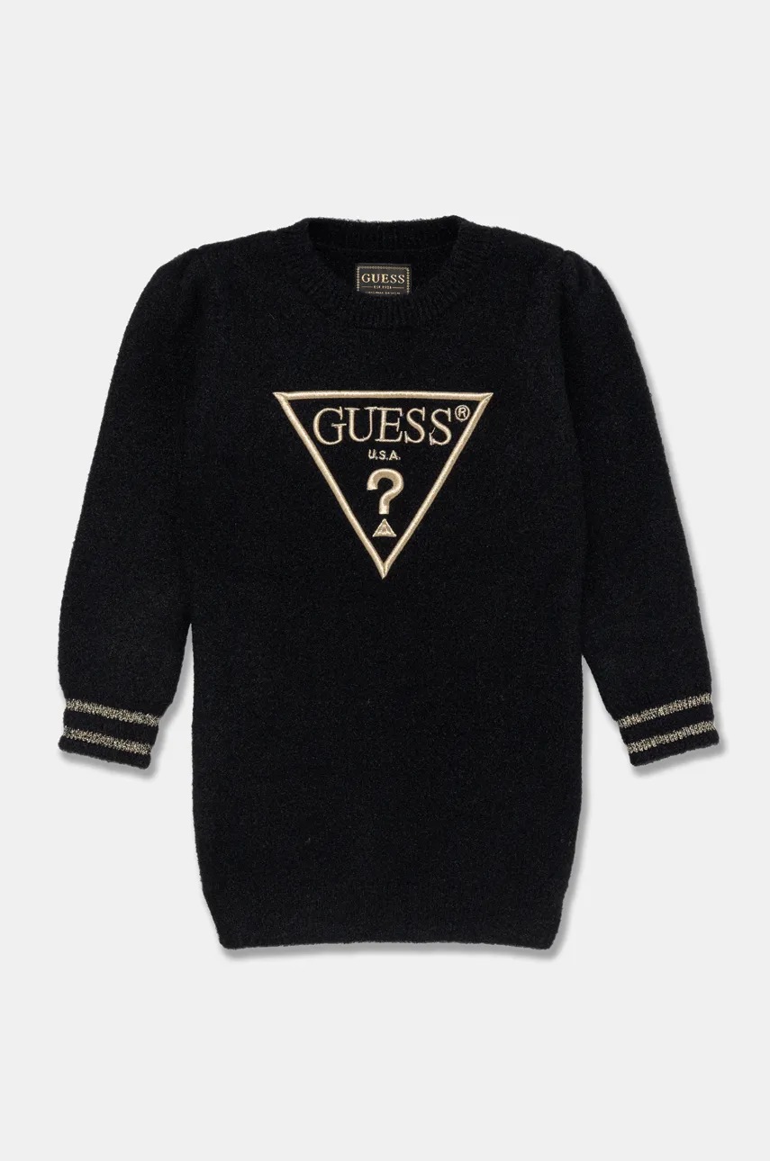 

Детска рокля Guess в черно къса със стандартна кройка K4BK02 Z3220, Черен
