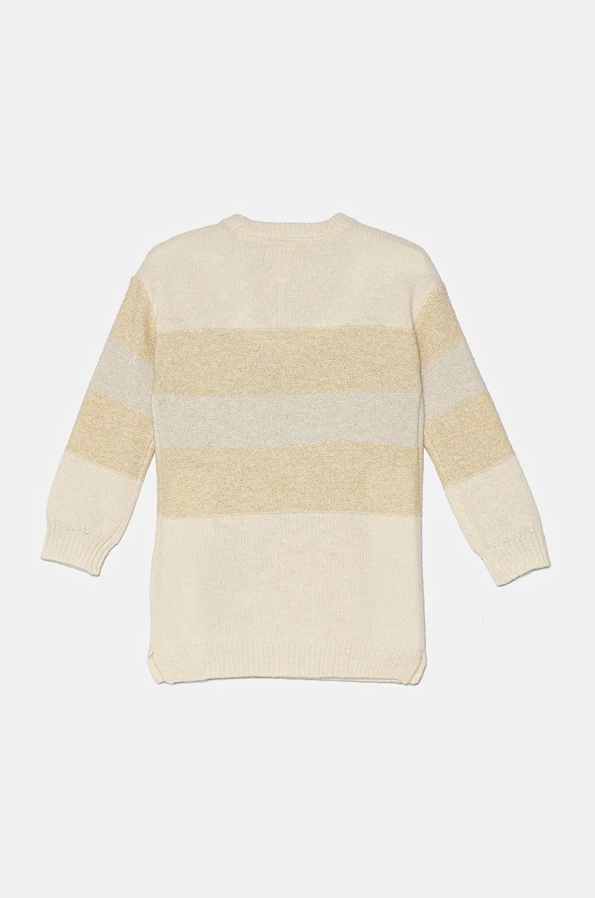 Детское платье с примесью шерсти Guess цвет бежевый midi oversize K4BK03 Z2V70