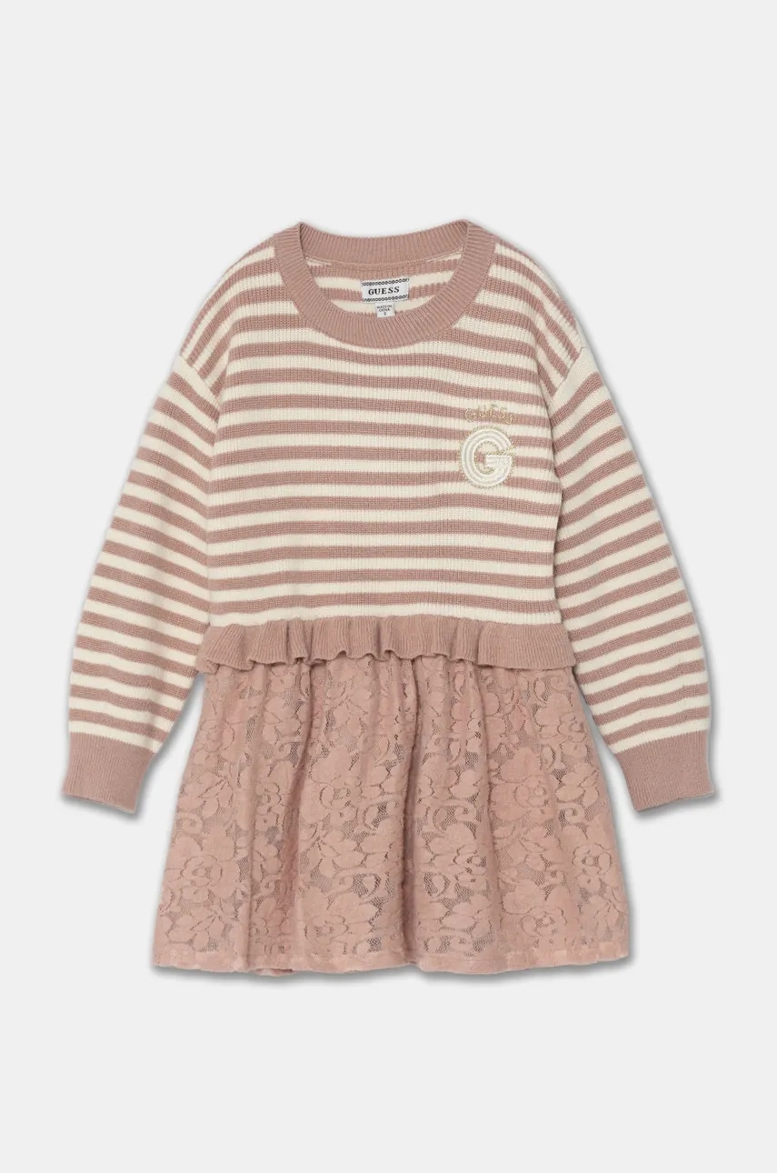 Levně Dívčí šaty Guess růžová barva, mini, K4BK13 Z2V42