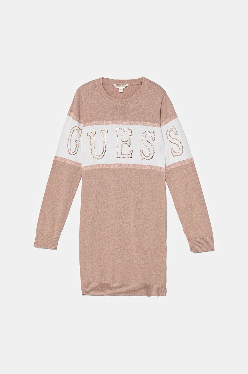 Levně Šaty Guess růžová barva, midi, J4BK00 Z3IF0