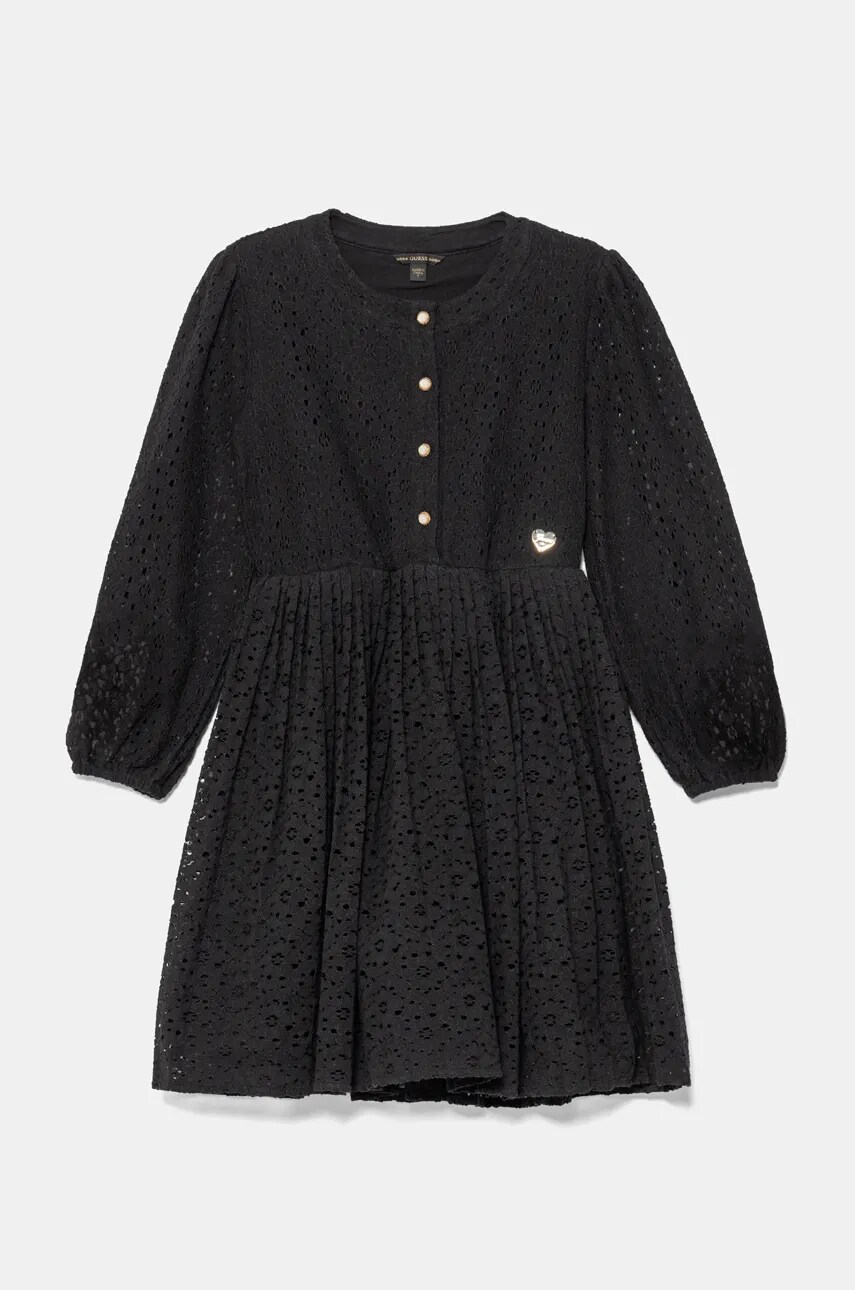 Levně Dívčí šaty Guess černá barva, mini, J4BK09 WGT20