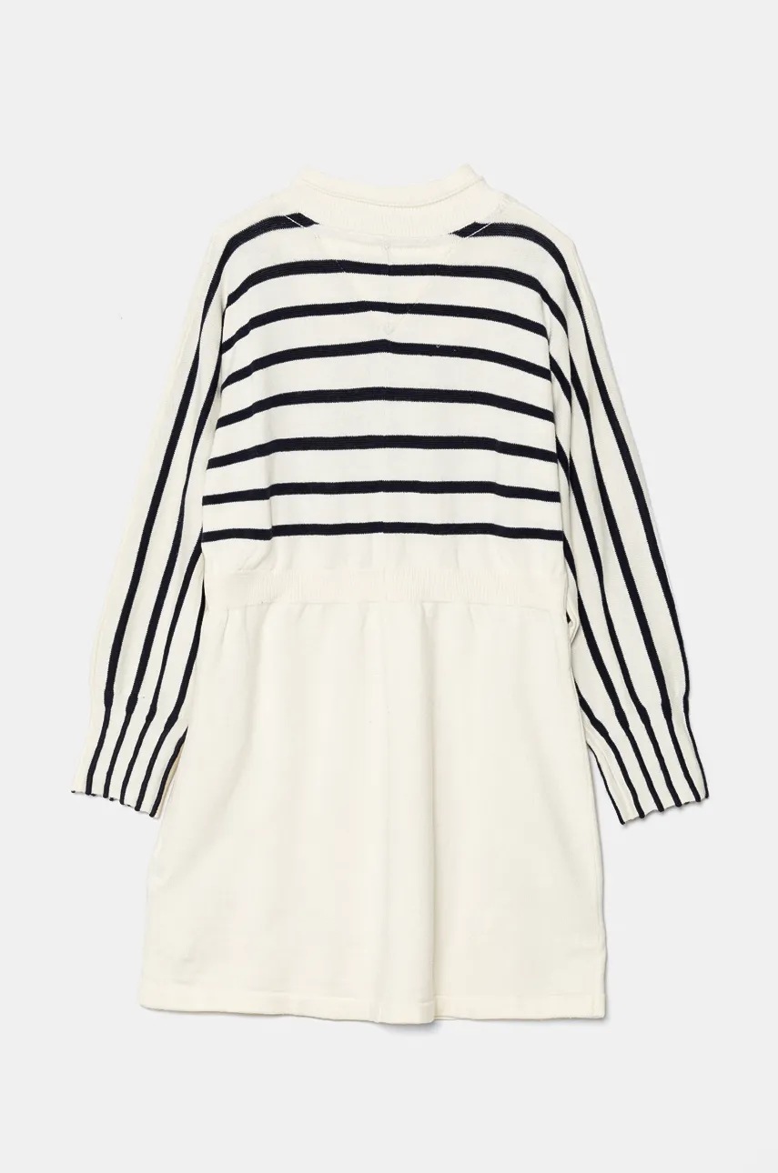 Детское платье Tommy Hilfiger цвет бежевый mini расклешённое 8720637744369