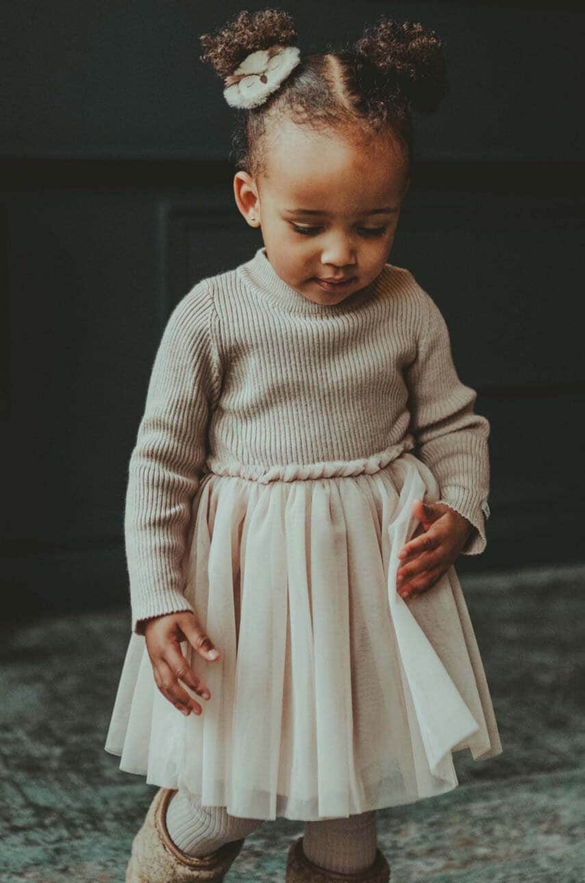 Donsje rochie bebe Lotus Dress culoarea bej, mini, evazată, 4043900