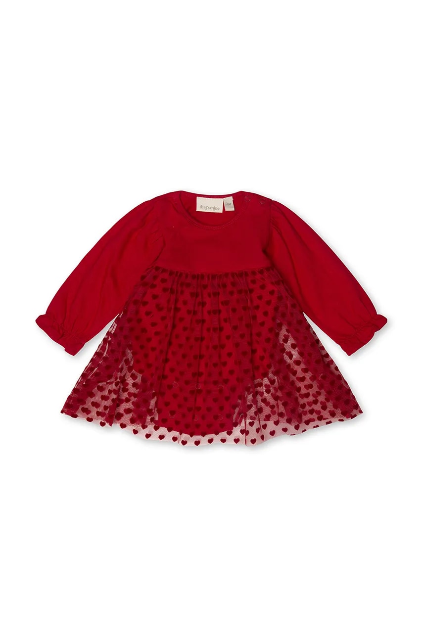 That's mine rochie bebe Astrid culoarea rosu, mini, evazati, 118128 That's mine rochie bebe Astrid culoarea rosu, mini, evazati, 118128