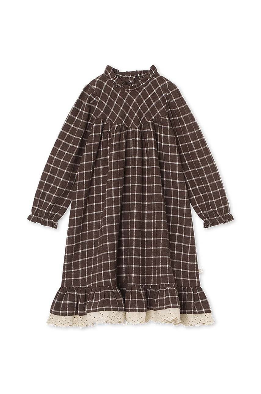 Хлопковое детское платье That's mine Haya цвет коричневый mini oversize 113528