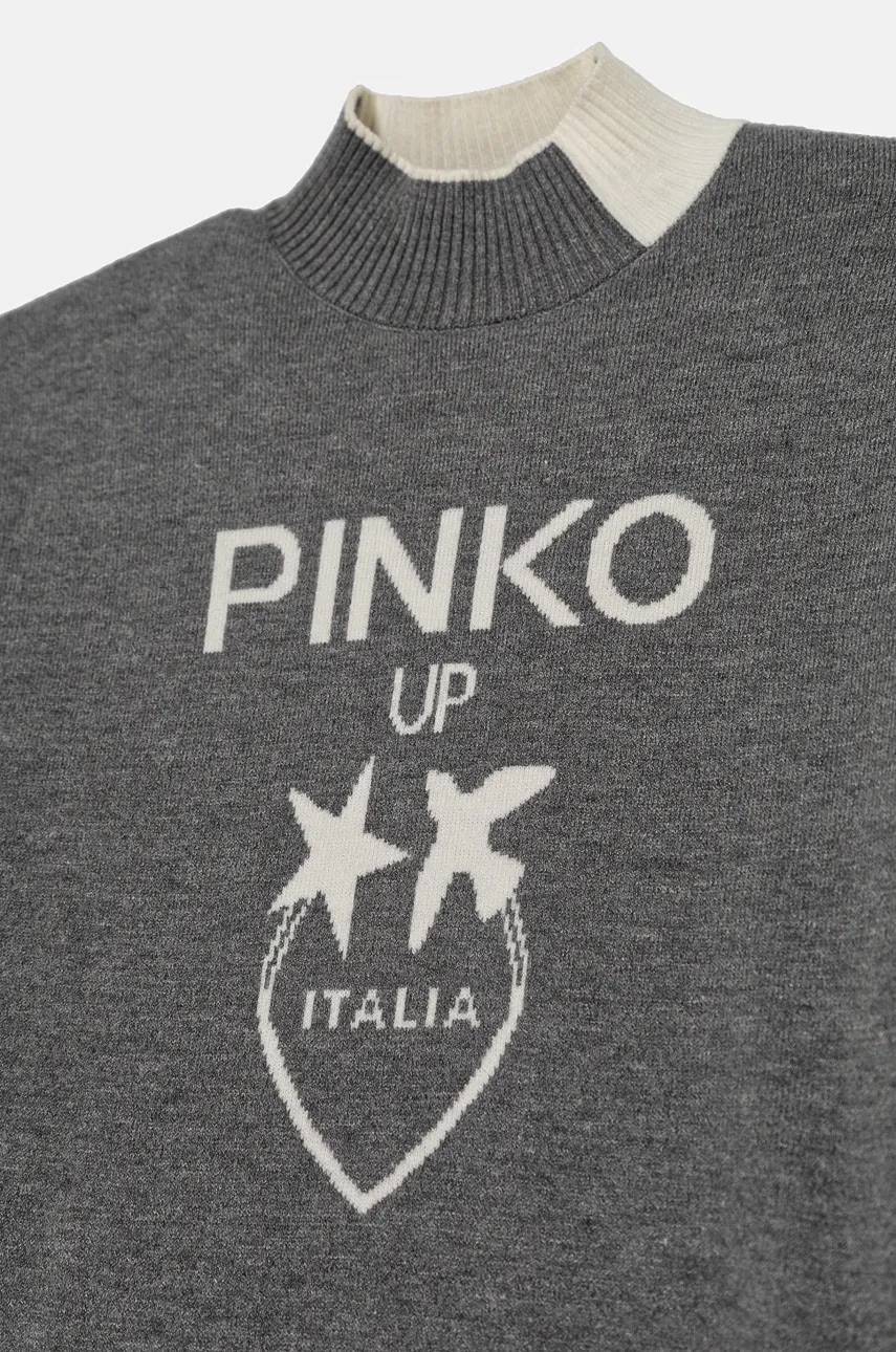 Детское платье Pinko Up цвет серый mini прямое F4PIJGDR088 Детское платье Pinko Up цвет серый mini прямое F4PIJGDR088