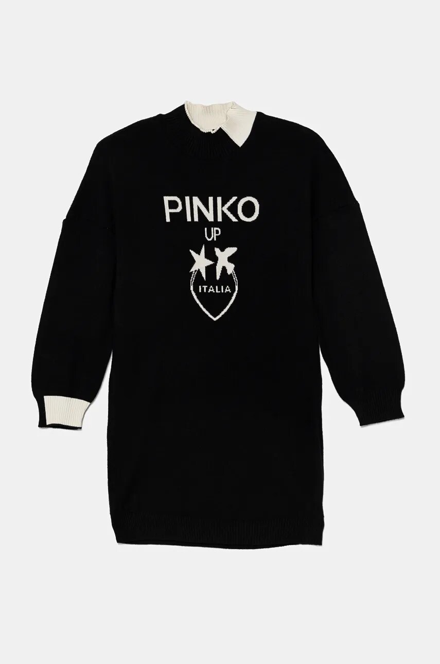 Levně Dívčí šaty Pinko Up černá barva, mini, F4PIJGDR088