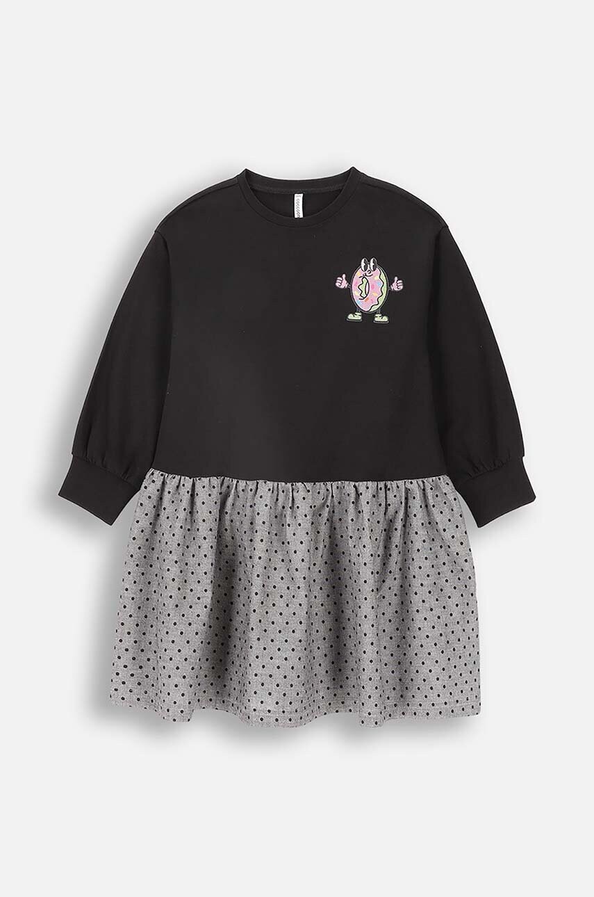 Coccodrillo rochie fete culoarea negru, mini, evazati, CARTOONS GIRL KIDS Coccodrillo rochie fete culoarea negru, mini, evazati, CARTOONS GIRL KIDS