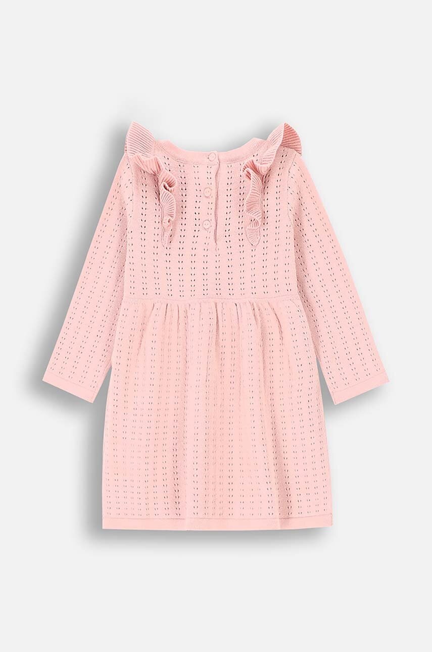 Детское хлопковое платье Coccodrillo цвет розовый mini прямое CUTE GIRL NEWBORN