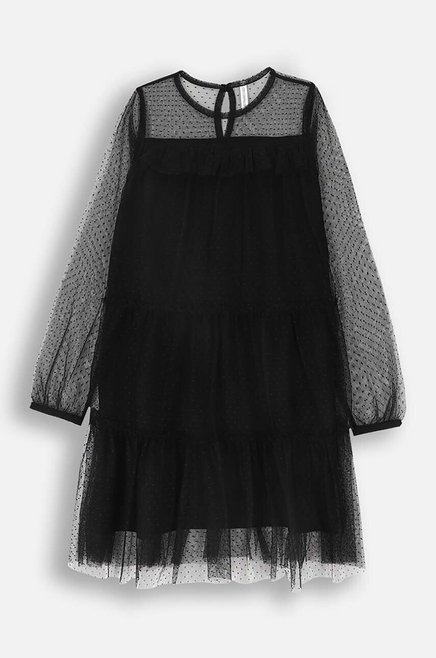 Coccodrillo rochie fete culoarea negru, midi, evazati, MYSTIC NATURE GIRL JUNIOR Coccodrillo rochie fete culoarea negru, midi, evazati, MYSTIC NATURE GIRL JUNIOR