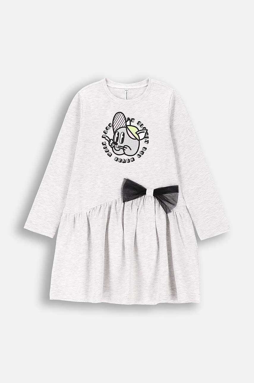 Coccodrillo rochie fete culoarea gri, mini, evazati, CARTOONS GIRL KIDS