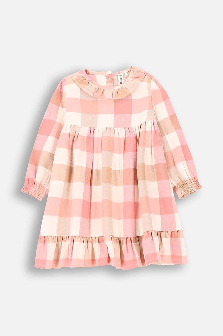 Coccodrillo rochie din bumbac pentru bebeluși culoarea alb, mini, evazati, FLOWERS GIRL NEWBORN Coccodrillo rochie din bumbac pentru bebeluși culoarea alb, mini, evazati, FLOWERS GIRL NEWBORN