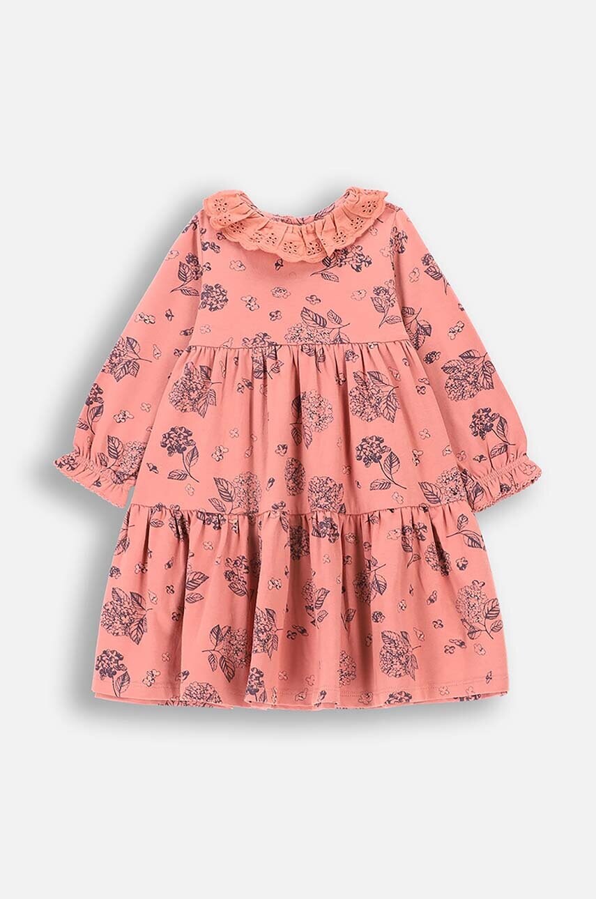 Coccodrillo rochie din bumbac pentru bebeluși culoarea roz, mini, evazati, FLOWERS GIRL NEWBORN Coccodrillo rochie din bumbac pentru bebeluși culoarea roz, mini, evazati, FLOWERS GIRL NEWBORN
