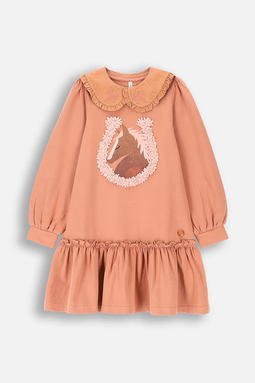 

Детска рокля Coccodrillo в розово къса разкроена RODEO GIRL KIDS, Розов