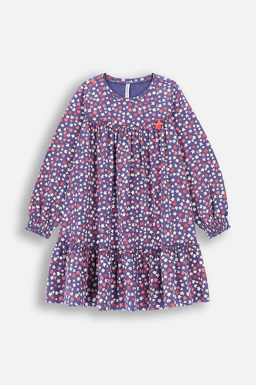 

Детска памучна рокля Coccodrillo в бяло къса разкроена HEARTS GIRL KIDS, Бял