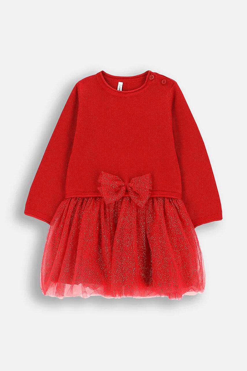 Coccodrillo rochie fete culoarea roșu, mini, evazată, ELEGANT BABY GIRL
