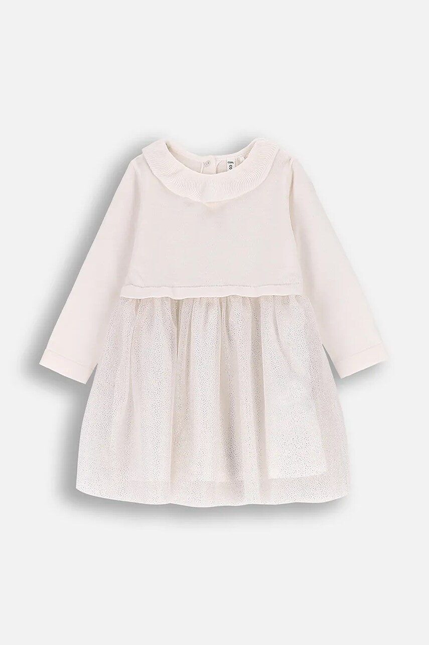 Coccodrillo rochie bebe culoarea bej, mini, evazați, ELEGANT BABY GIRL