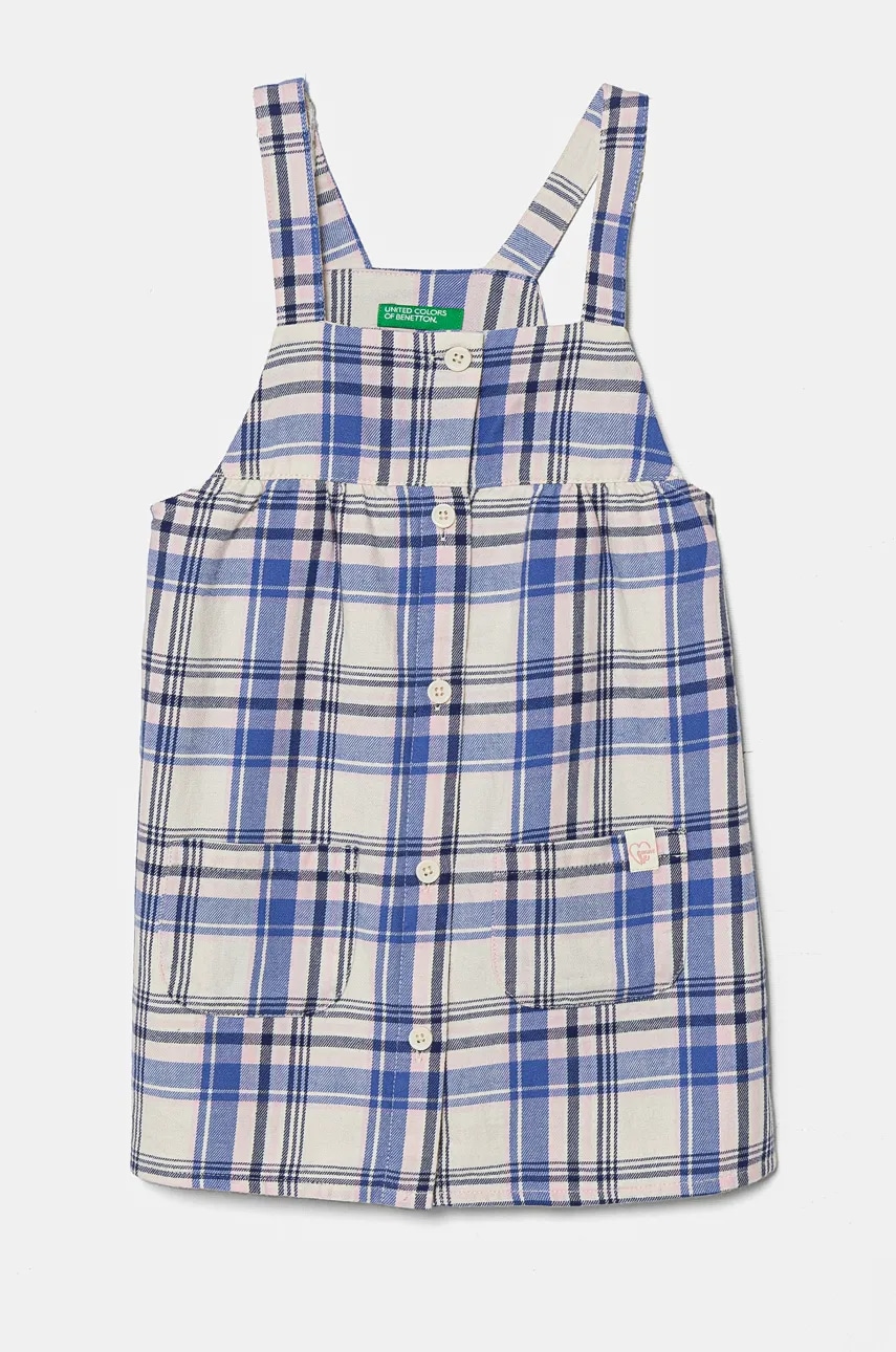 United Colors of Benetton rochie din bumbac pentru copii midi, evazati, 4ULFGV01V United Colors of Benetton rochie din bumbac pentru copii midi, evazati, 4ULFGV01V
