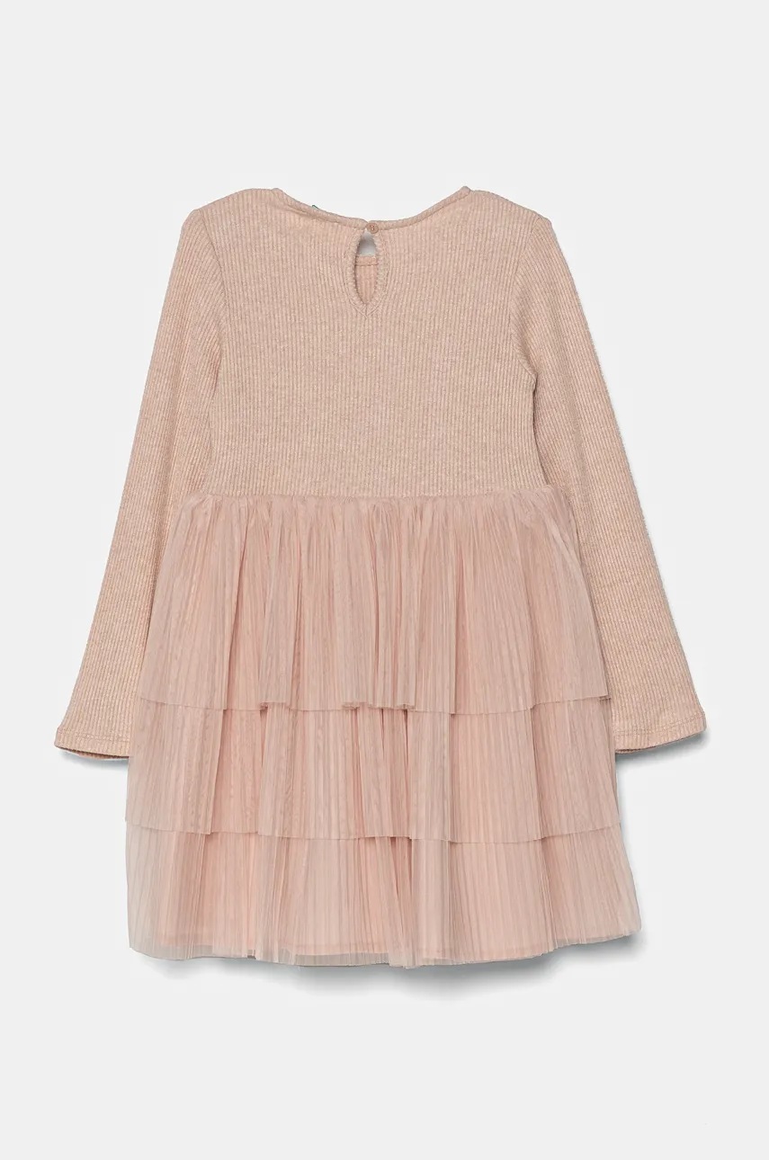 Детское платье United Colors of Benetton цвет розовый midi расклешённое 4TQFGV022