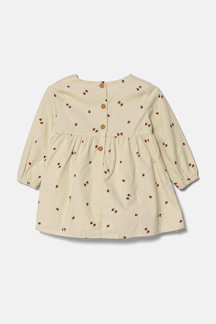 Детское вельветовое платье United Colors of Benetton цвет бежевый mini расклешённое 40CYGV020 Детское вельветовое платье United Colors of Benetton цвет бежевый mini расклешённое 40CYGV020