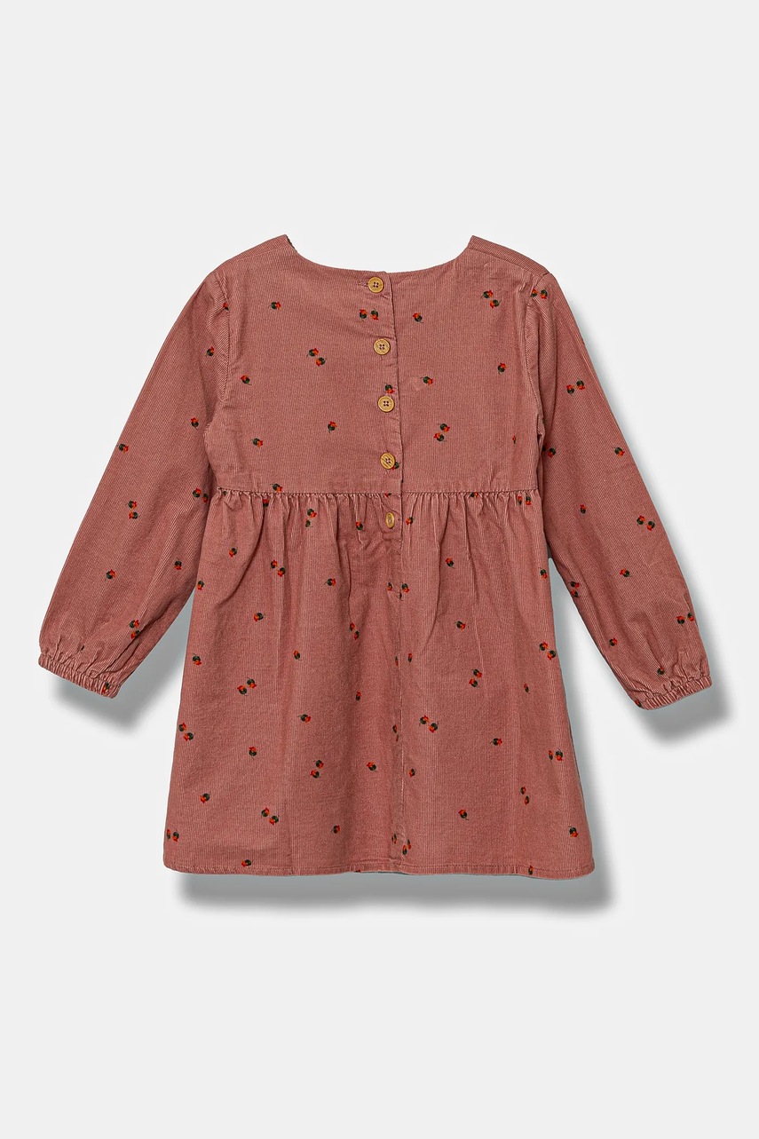 Детское вельветовое платье United Colors of Benetton цвет оранжевый mini расклешённое 40CYGV020