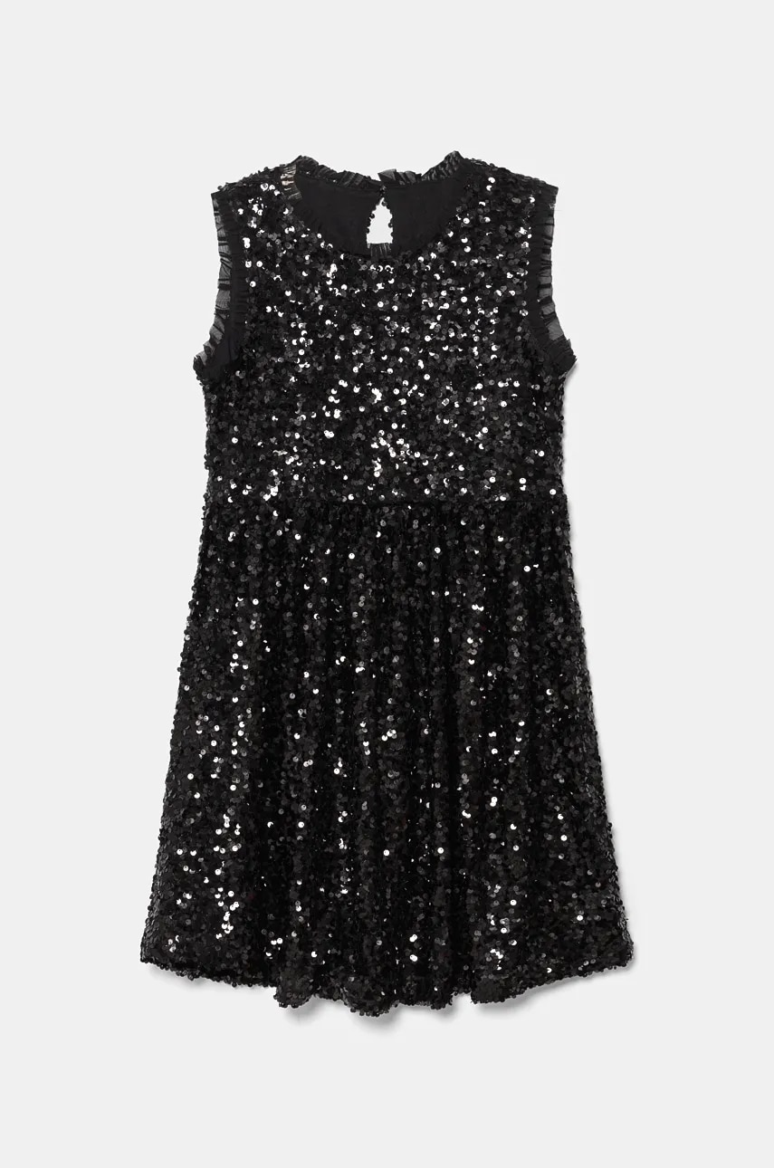 United Colors of Benetton rochie fete culoarea negru, mini, evazati, 48U9CV02Y United Colors of Benetton rochie fete culoarea negru, mini, evazati, 48U9CV02Y