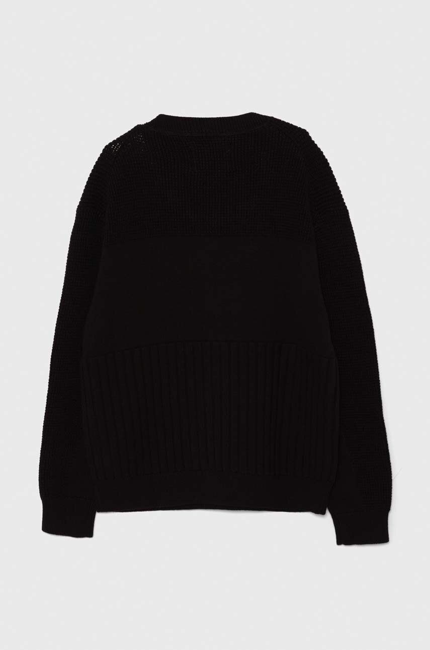 Детский хлопковый свитер Calvin Klein Jeans цвет чёрный IB0IB02156