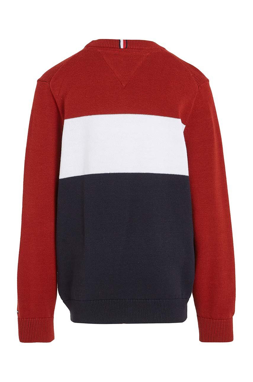 Dječji Pamučni Pulover Tommy Hilfiger Boja: Crvena, KB0KB09150