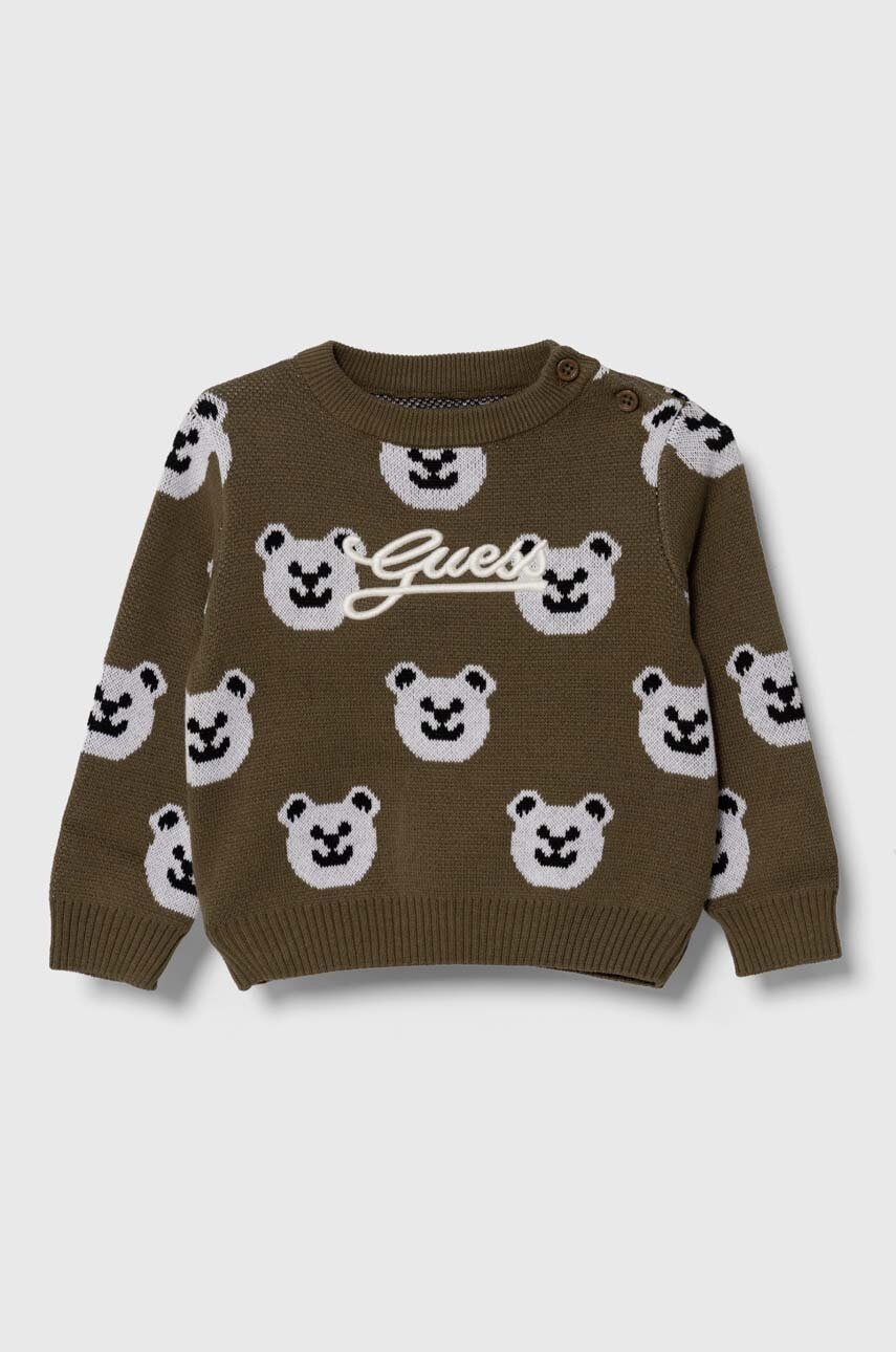 

Бебешки памучен пуловер Guess в зелено I4YR02 Z2S40, Зелен