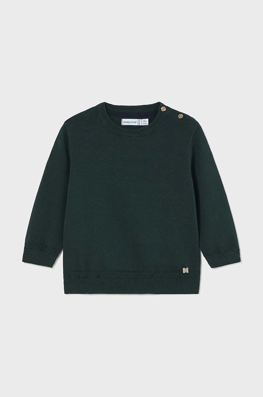 Mayoral pulover din bumbac pentru bebeluși culoarea verde, light, 309
