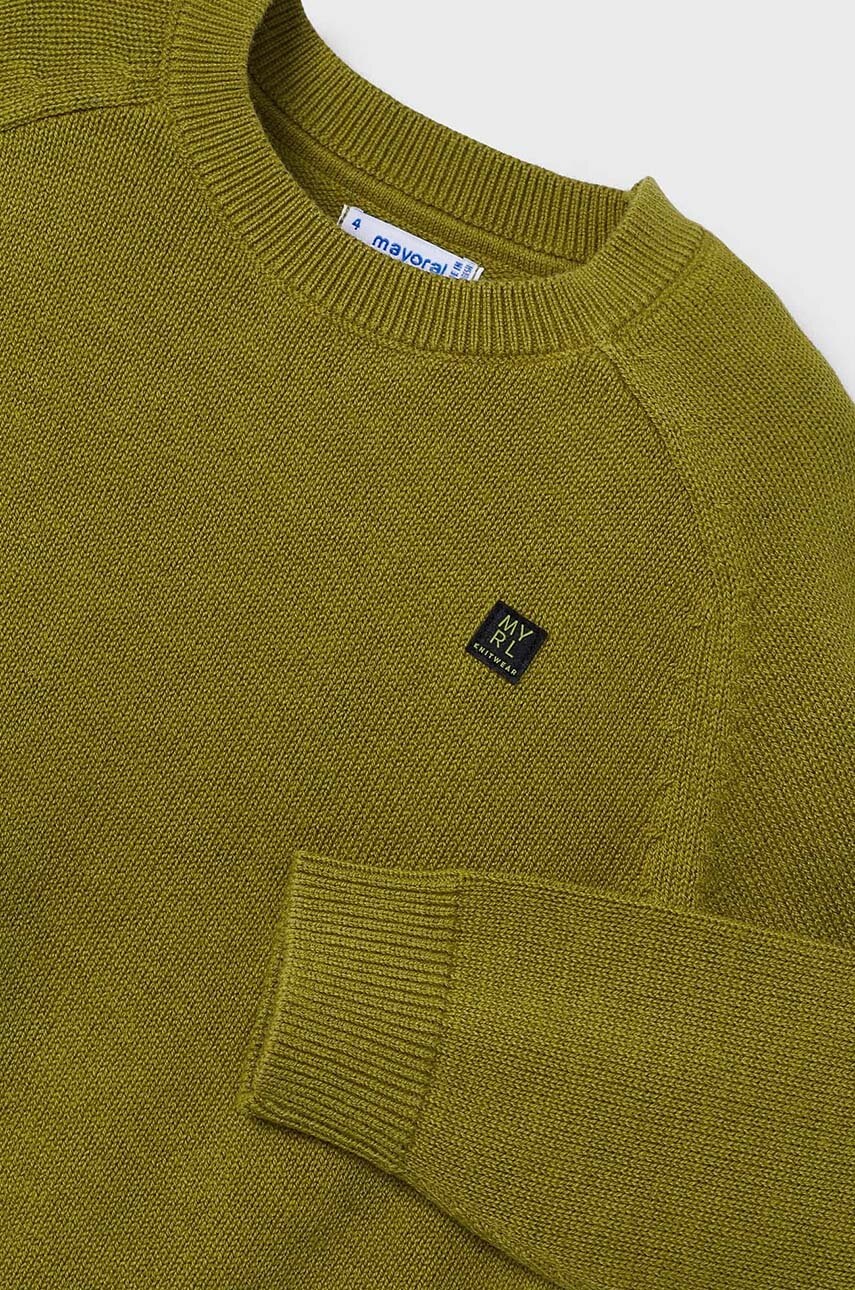 Детский свитер с примесью шерсти Mayoral цвет зелёный лёгкий 311