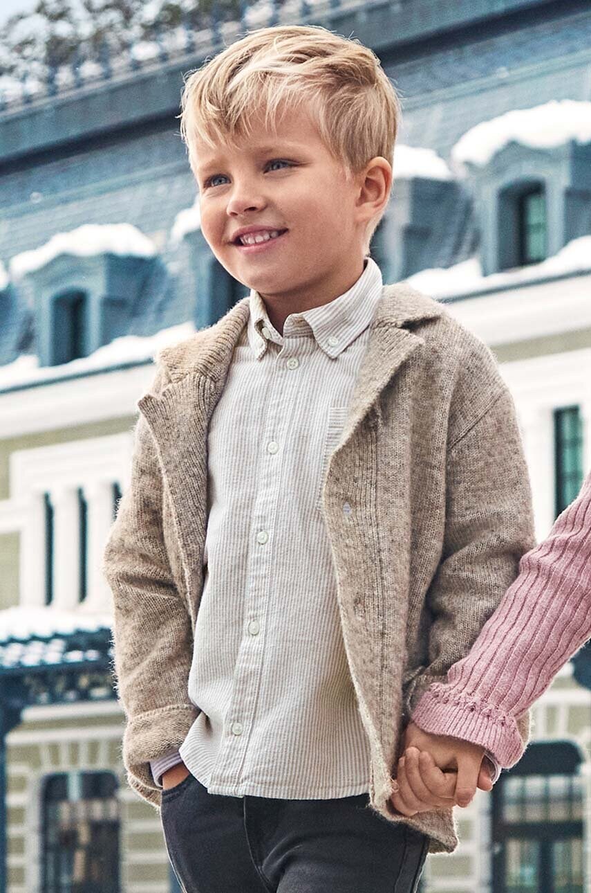Mayoral cardigan cu amestec de lână pentru copii culoarea bej, light, 4459