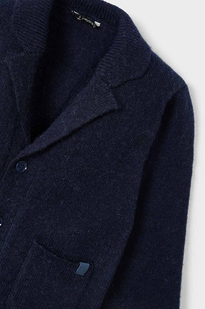 Детский кардиган с примесью шерсти Mayoral цвет синий лёгкий 4459 Детский кардиган с примесью шерсти Mayoral цвет синий лёгкий 4459