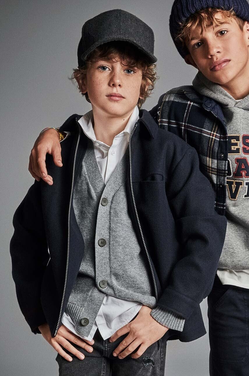 Mayoral cardigan cu amestec de lână pentru copii culoarea gri, light, 7394