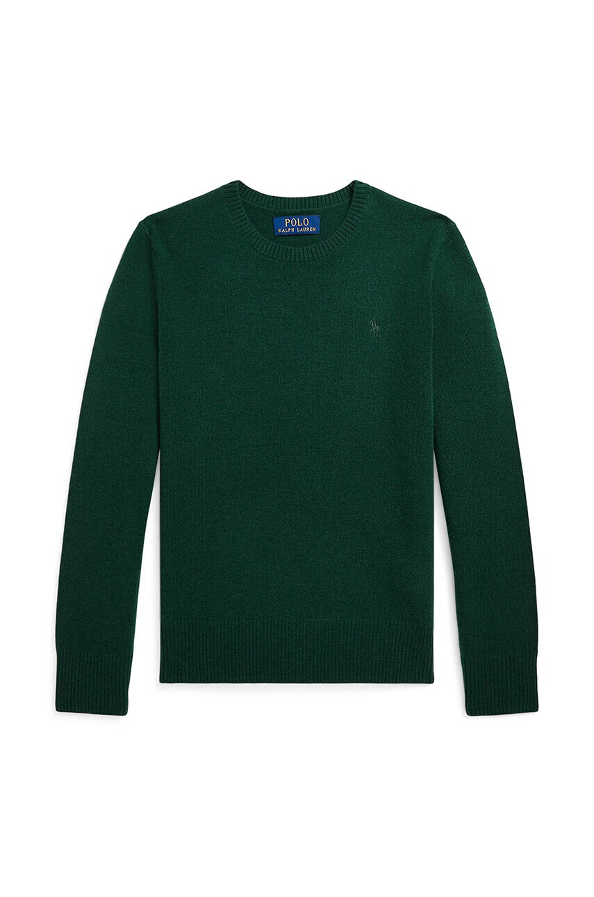 Levně Dětský bavlněný svetr Polo Ralph Lauren zelená barva, 323951349003