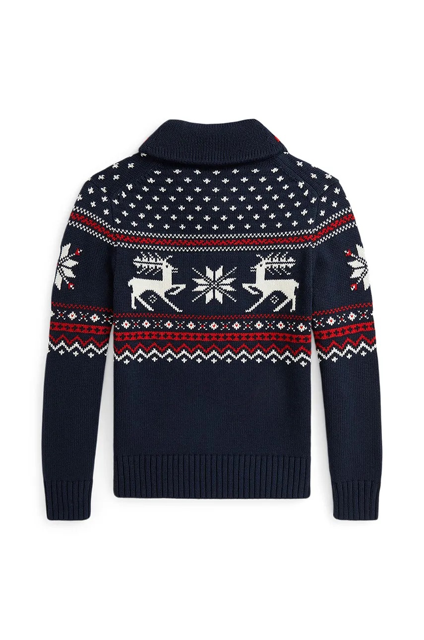 Детский свитер с примесью шерсти Polo Ralph Lauren цвет синий 323951375001