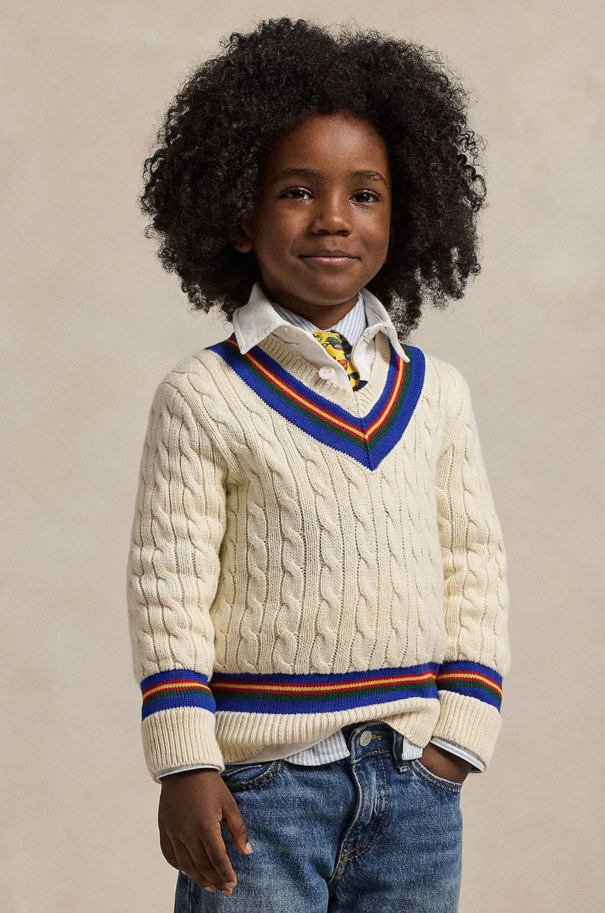 

Детски памучен пуловер Polo Ralph Lauren в бежово 322951447001, Бежов