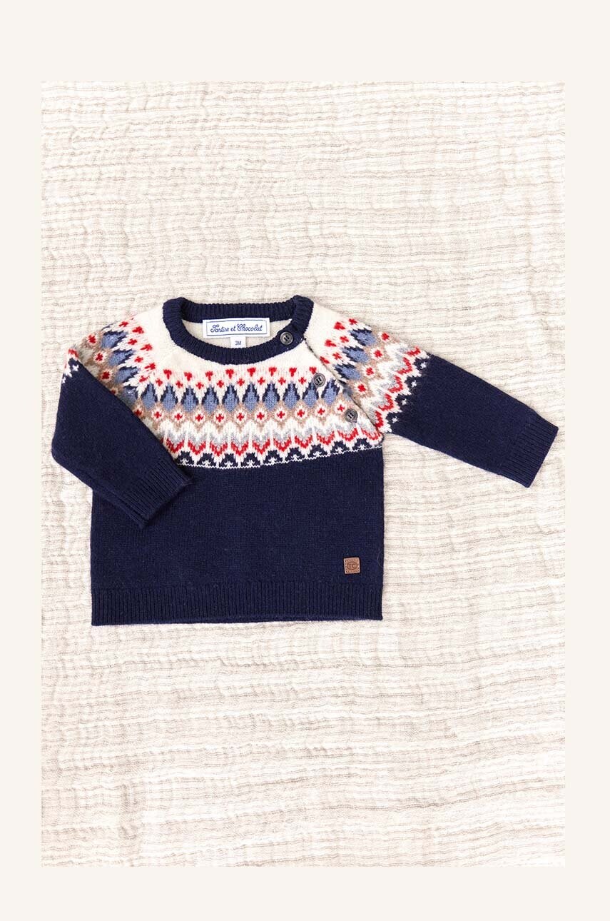 Tartine et Chocolat pulover bebe culoarea albastru marin, TZ18121