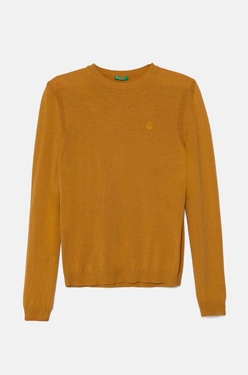 

Детски пуловер с вълна United Colors of Benetton в жълто от лека материя 1032C106W, Жълт