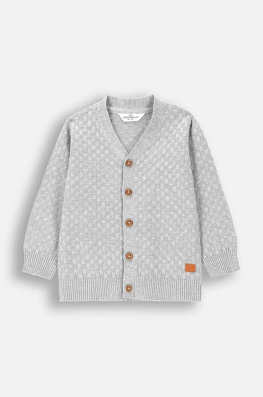 

Бебешка памучна жилетка Coccodrillo в сиво MY WAY BOY NEWBORN, Сив