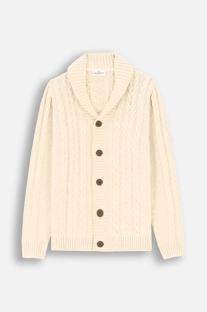 Coccodrillo cardigan copii culoarea bej, ELEGANT JUNIOR BOY Coccodrillo cardigan copii culoarea bej, ELEGANT JUNIOR BOY